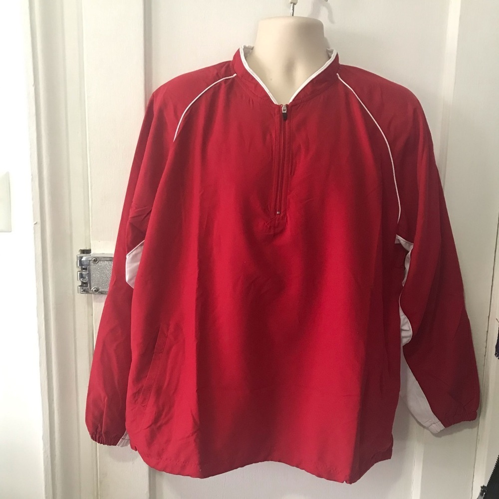Mizuno Red Baseball Half Zip Pullover Jacket M NWT